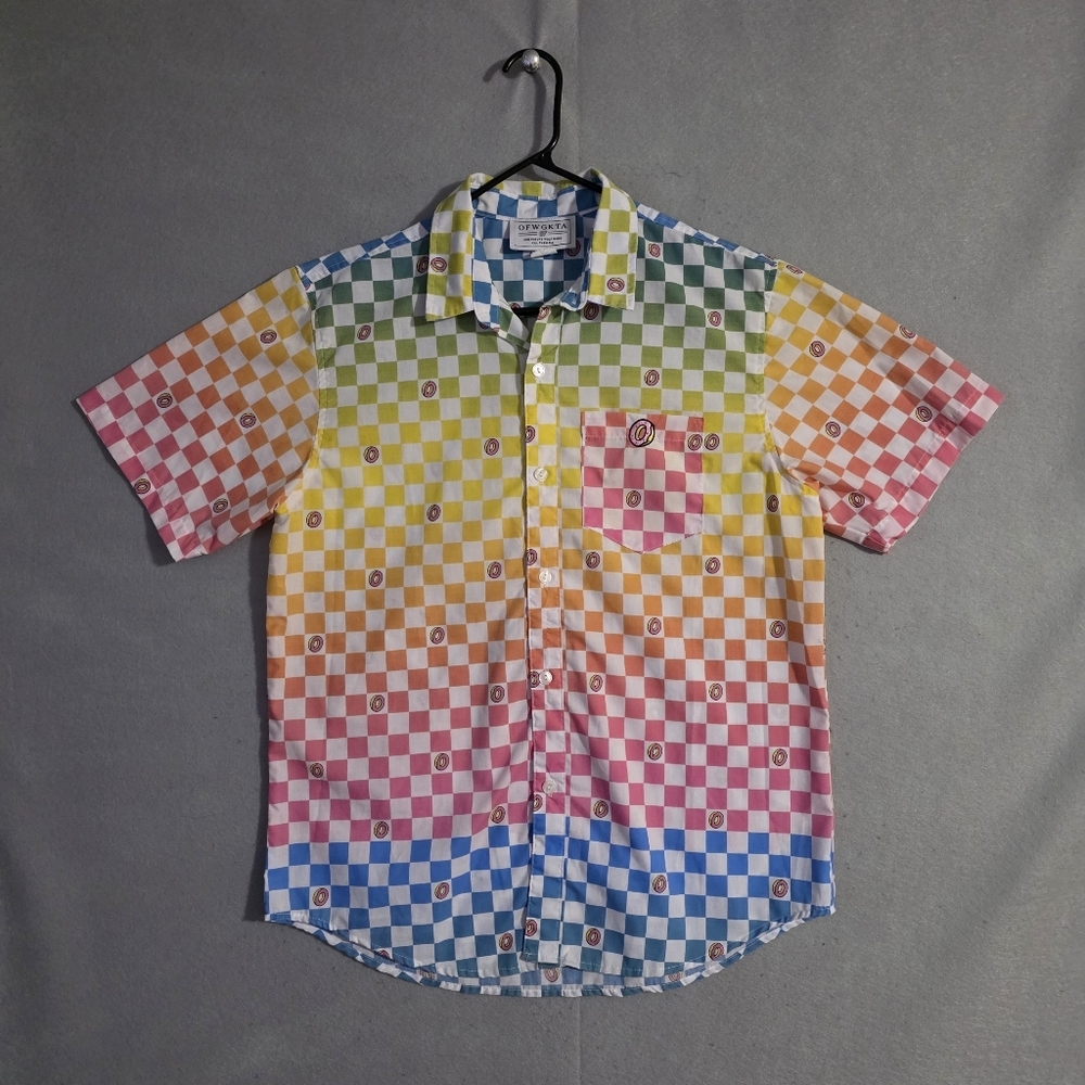 Odd Future Wolf Gang OFWGKTA Mens S/S Button Up Donut Shirt Size Medium